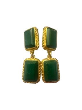 VALÉRE Gold-Tone Drop Earrings with Green malachite